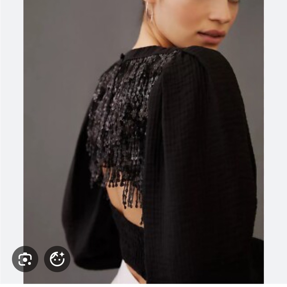 NWT Anthropologie Current Air black sequin top - Picture 2 of 8